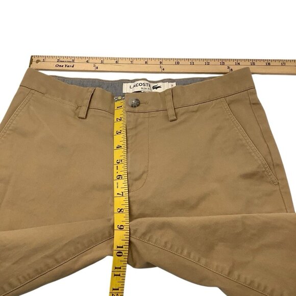 Lacoste Mens Slim Fit Chino Khaki Pants Size US30 L32 - Picture 6 of 10
